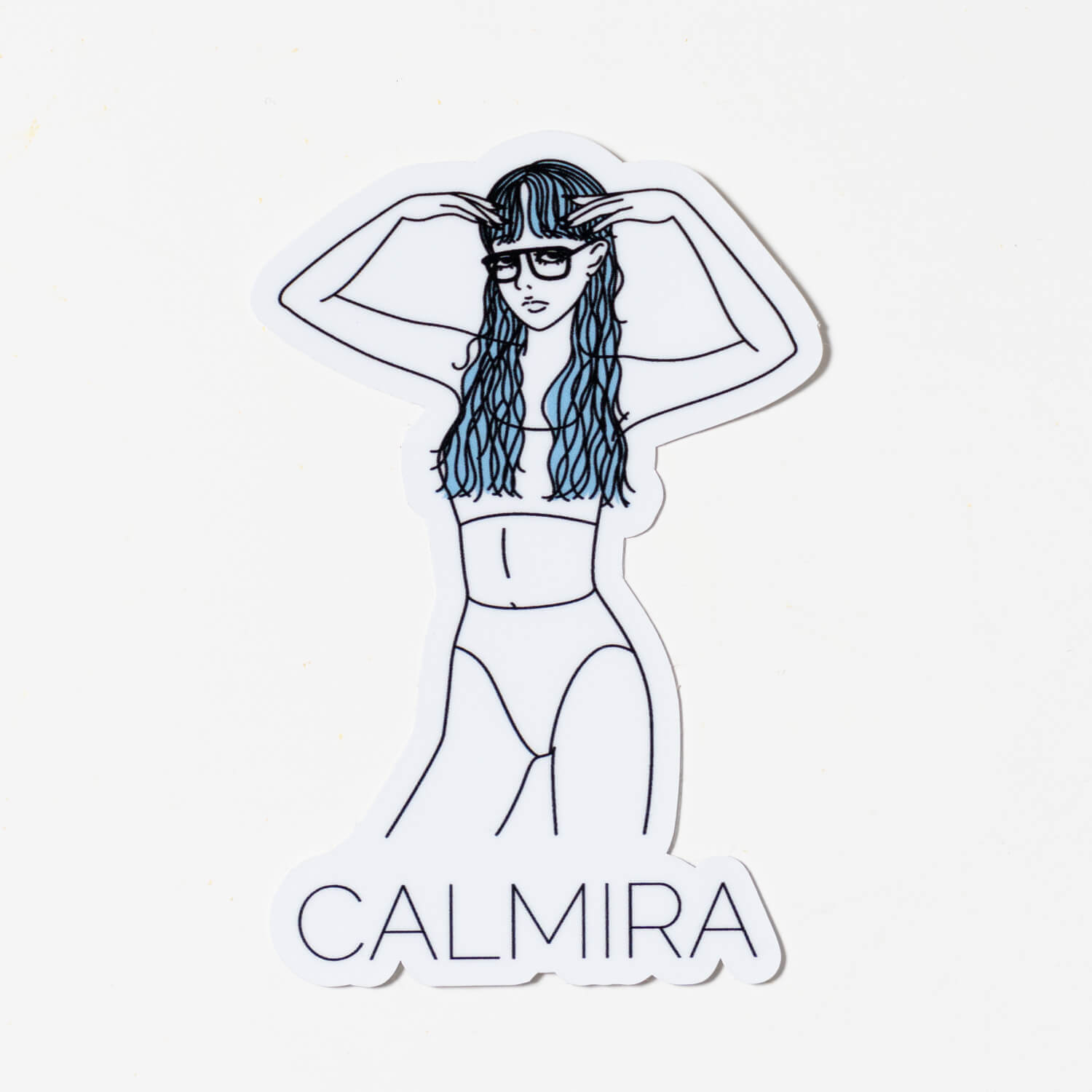 青髪パーマ Sticker